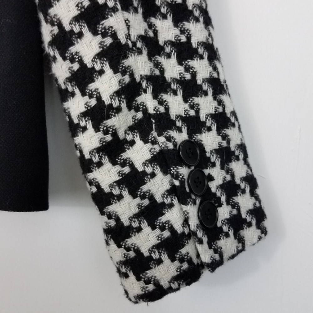 Talbots Black White Houndstooth Wool Blend Jacket - Picture 5 of 8